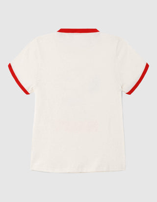 Bedrucktes T-Shirt 60S Slim Ringer Snoopy