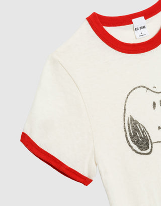 Bedrucktes T-Shirt 60S Slim Ringer Snoopy