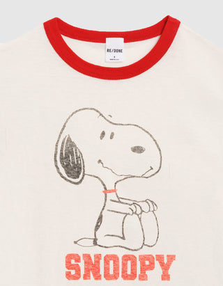 Bedrucktes T-Shirt 60S Slim Ringer Snoopy