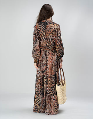 Maxi Rock mit Seiden-Anteil