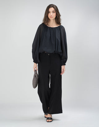 Wide-Leg Hose Astrid Crop Coulisse