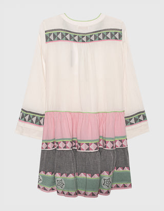 Gemusterte Midi-Tunika Ella 3 mit V-Ausschnitt