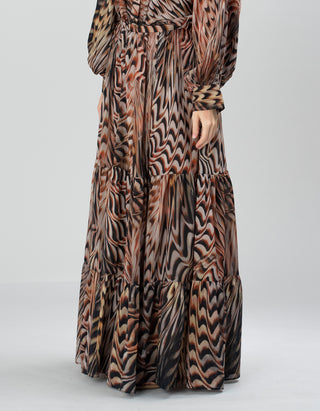 Maxi Rock mit Seiden-Anteil