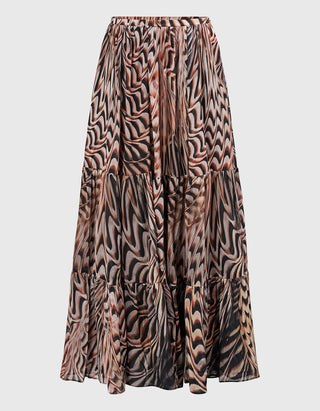 Maxi Rock mit Seiden-Anteil