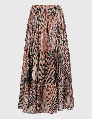 Maxi Rock mit Seiden-Anteil