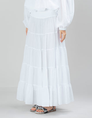 Volant-Maxi-Rock Sage mit elastischem Einsatz