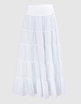 Volant-Maxi-Rock Sage mit elastischem Einsatz