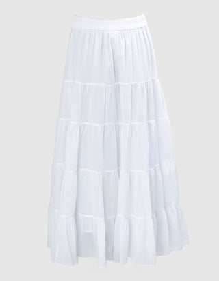 Volant-Maxi-Rock Sage mit elastischem Einsatz