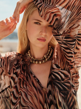 Oversize Bluse Coastline mit Seiden-Anteil