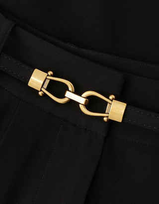 Wide-Leg Hose Belted
