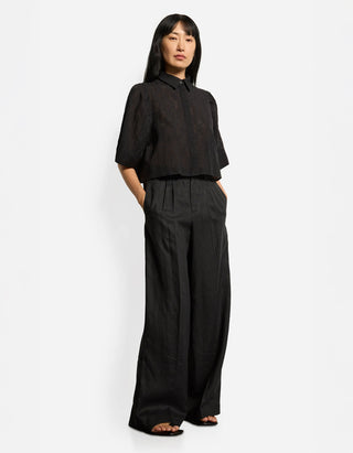 Wide-Leg Leinen-Hose Eawine