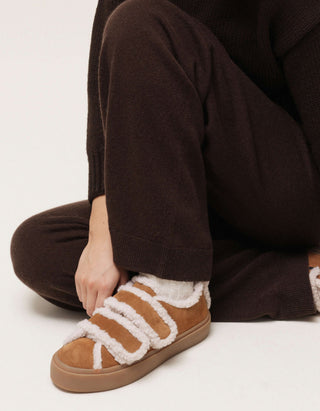 Shearling-Sneaker Low Velcro