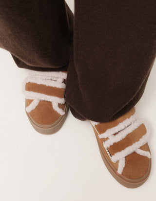 Shearling-Sneaker Low Velcro