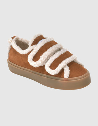 Shearling-Sneaker Low Velcro