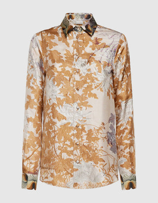 Gemusterte Seiden-Bluse