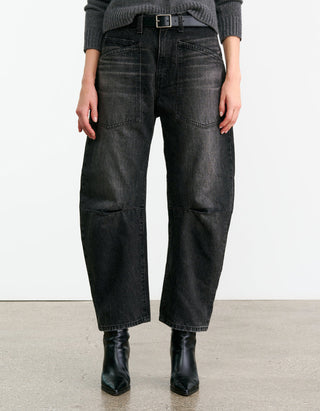 Mid-Rise Relaxed Barrel-Leg Jeans Shon