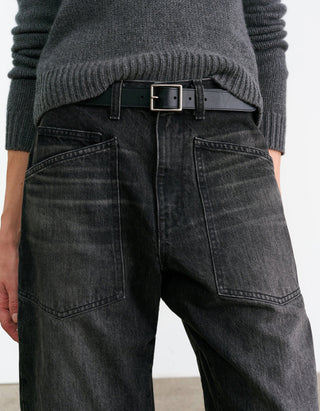 Mid-Rise Relaxed Barrel-Leg Jeans Shon