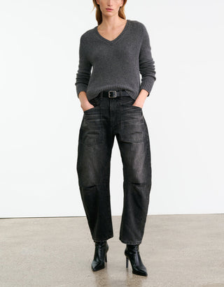 Mid-Rise Relaxed Barrel-Leg Jeans Shon