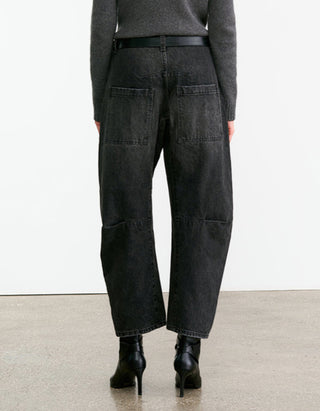 Mid-Rise Relaxed Barrel-Leg Jeans Shon