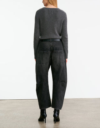 Mid-Rise Relaxed Barrel-Leg Jeans Shon