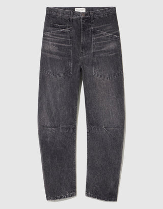 Mid-Rise Relaxed Barrel-Leg Jeans Shon