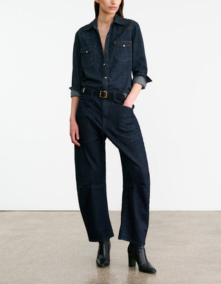 Mid-Rise Barrel-Leg Jeans Shon