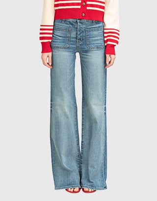 Flare-Leg Jeans Florence mit aufgesetzten Taschen