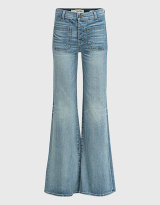 Flare-Leg Jeans mit aufgesetzten Taschen