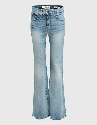 Washed-Out Flare-Leg Jeans