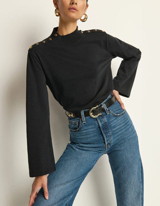 Longsleeve Neda mit Knöpfen