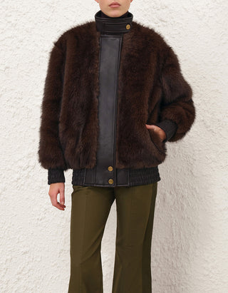 Oversize Faux-Fur Bomber-Jacke Valiant