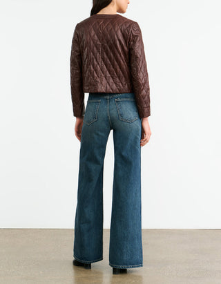 Gesteppte Lammleder-Lederjacke Amy