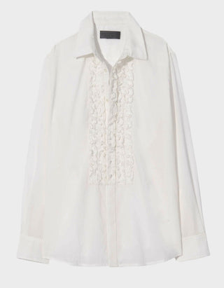 Baumwoll-Bluse Nathael Ruffle