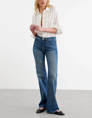 Baumwoll-Bluse Nathael Ruffle