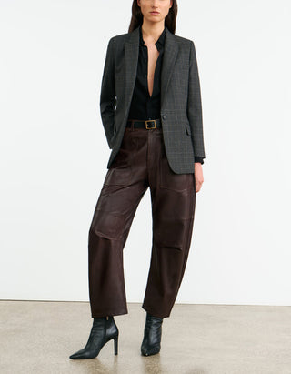 Mid-Rise Barrel Leg Lammleder-Hose Shon Leather