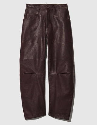 Mid-Rise Barrel Leg Lammleder-Hose Shon Leather