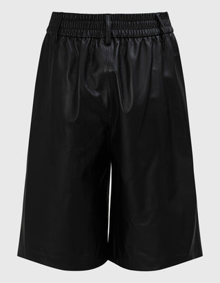 Lammleder-Bermudashorts mit elastischem Bund