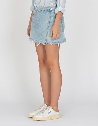 Mini Denim Wickelrock