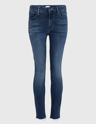 Cropped Skinny-Fit Jeans mit offenem Saum