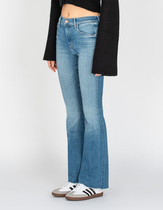 Kick-Flare Jeans mit offenem Saum