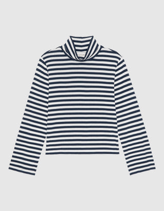 Gestreiftes Longsleeve Neo Mock mit Rollkragen