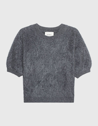 Fuzzy Kurzarm-Kaschmir-Pullover Juniper