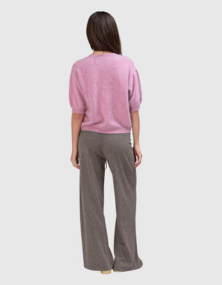 Fuzzy Kurzarm-Kaschmir-Pullover Juniper