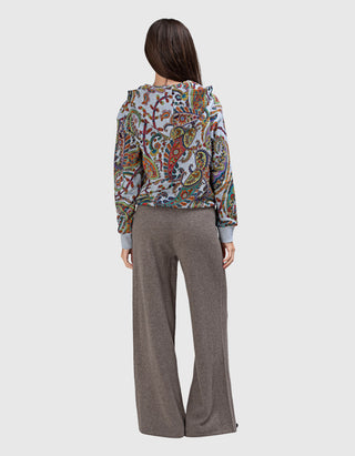 Gemusterter Zipper-Hoody Paisley