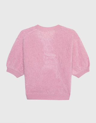 Fuzzy Kurzarm-Kaschmir-Pullover Juniper