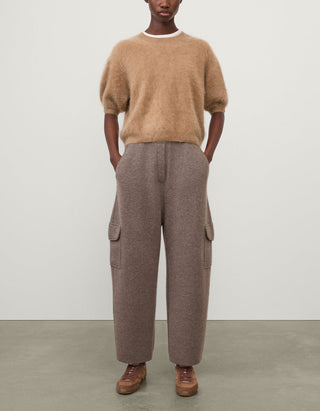 Fuzzy Kurzarm-Kaschmir-Pullover Juniper