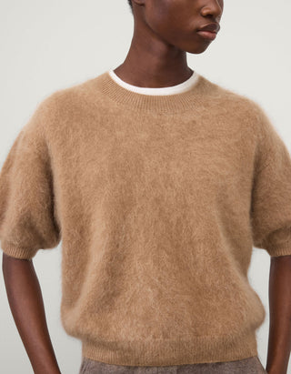 Fuzzy Kurzarm-Kaschmir-Pullover Juniper
