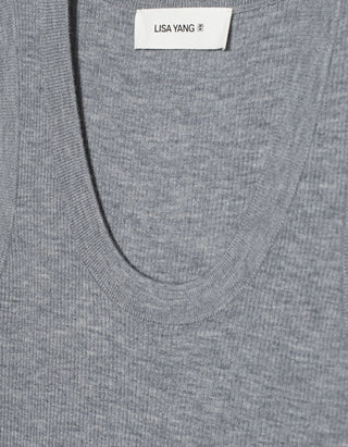 Geripptes Kaschmir-Tanktop Ina