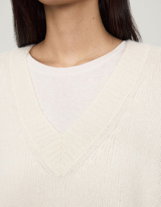 Kaschmir-Seide Pullover Leona mit V-Ausschnitt