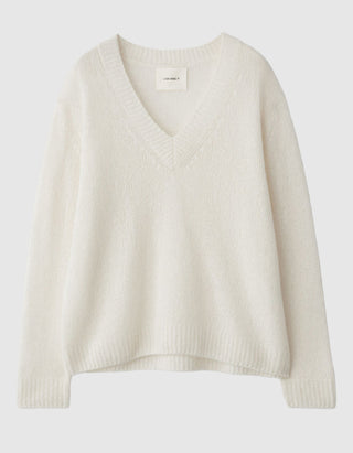 Kaschmir-Seide Pullover Leona mit V-Ausschnitt